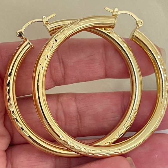 Jewelry - 18k Gold Filled Large Hoop Earrings PRICE IS FIRM